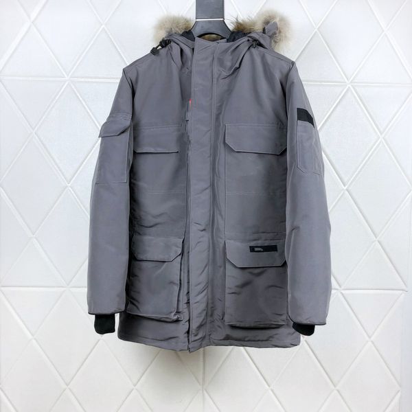 

new women men coat winter clothing real wolf fur hooded fashion outdoor leisure warm coat windproof waterproof down jacket, Black