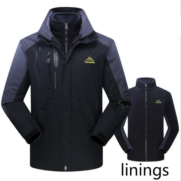 

men jacket casual jackets protect against the wind and cold detachable clothes lining three ways to wear it all in one, Black;brown