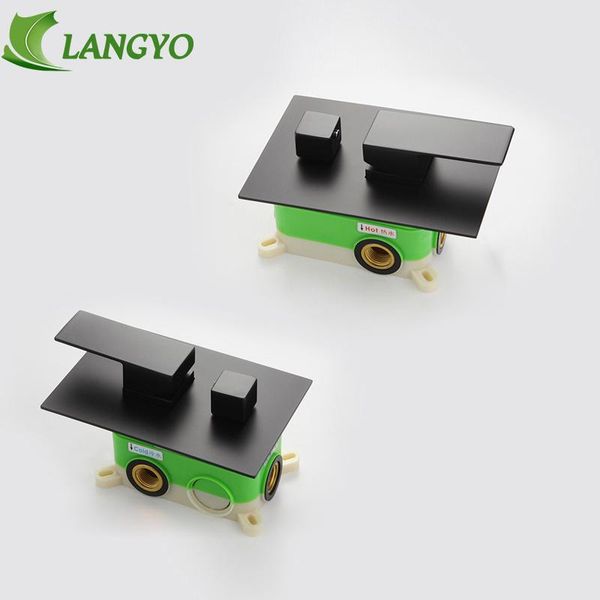 

langyo brass black ванна душ faucets8 12 дождь глава душ ванная комната душ набор переключающий клапан смесителя система настенная sqcqht