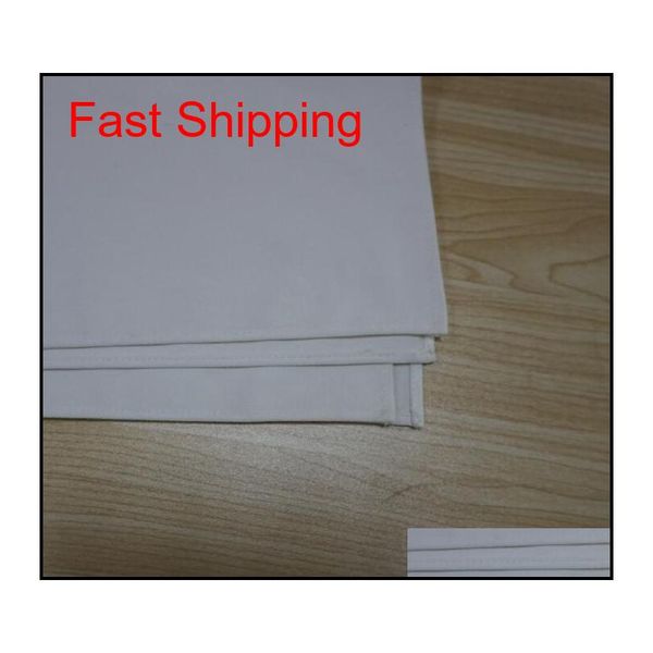 

50x70 cm pure white plain woven cotton canvas 220gsm hand rolled blank tea towel qylbfg garden2010