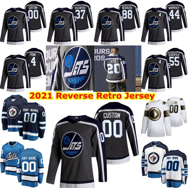 

winnipeg jets 2021 reverse retro jersey 88 nathan beaulieu dylan demelo paul stastny jack roslovic dmitry kulikov gray hockey jerseys custom, Black;red