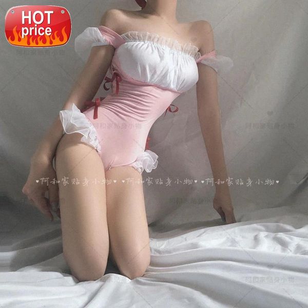 

young girl bodysuit cute dream night sling jumpsuit lace mesh bodysuits tutu ballet wear pink sweet lolita japanese maid cosplay #sn79, Black;white