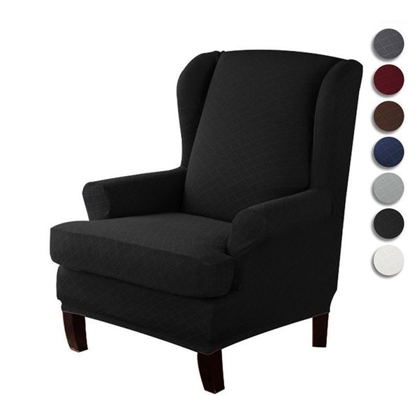 

chair covers 2 piece wing back cover cushion elastic armchair slipcovers for living room single seater furniture couch protector1