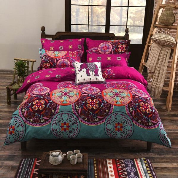 

bohemian nnational style bedding set quality quilt duvet cover set twin full  king size bed linings decor(no sheet