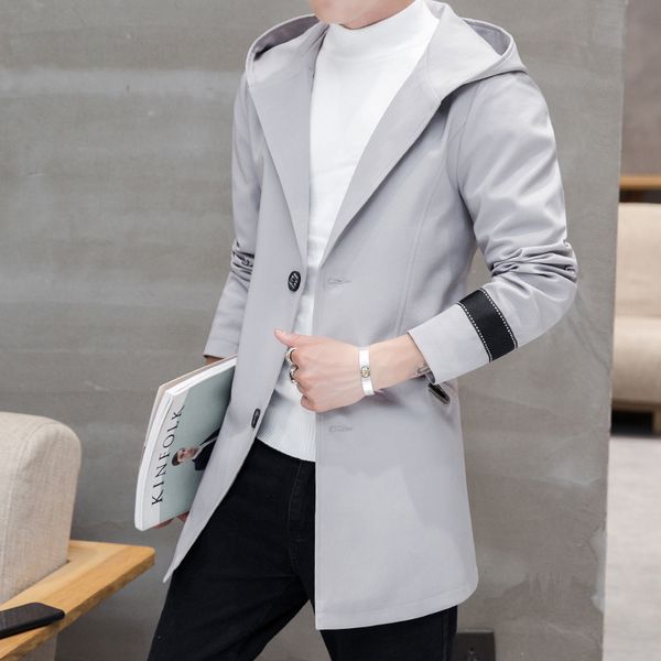 

2020 spring and autumn new men's jacket youth korean slim hooded large windbreaker, Tan;black
