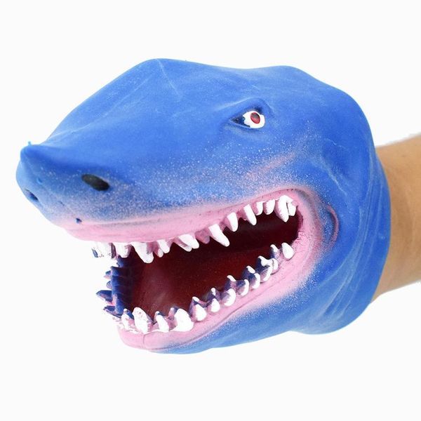 

thermoplastic rubber s-hark hand puppet toy props shark puppet novelty funny toy for childern gifts story tell wmtfck
