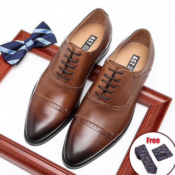 

phenkang men genuine wingtip leather oxford shoes new arrival in october, Black
