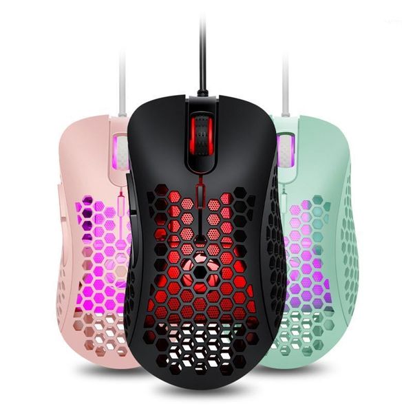 

hollow out honeycomb gaming mouse optical sensor 6400 dpi colorful rgb backlit1
