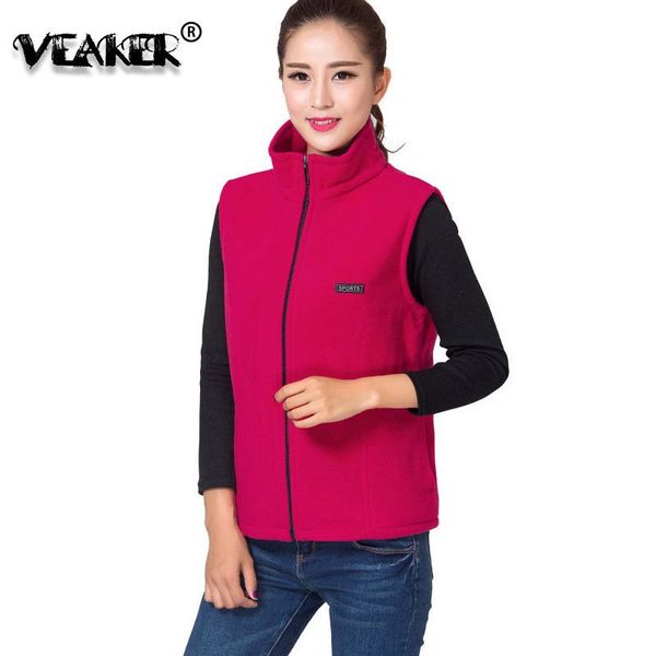 

women's vests 2021 women winter polar fleece vest womens jacket female outerwear sleeveless waistcoat full zipper -4xl, Black;white