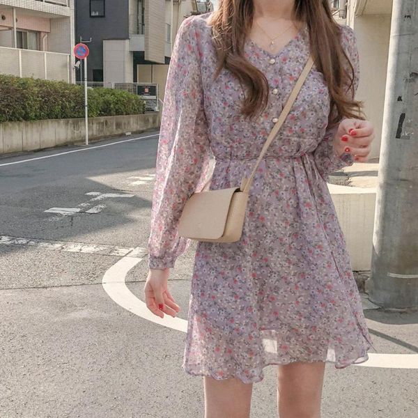 

boho стиль цветочный принт плиссированный платье с длинным рукавом женщин мини-платье o шеи свободные женские платья пляж сарафардилет ропа, Black;gray