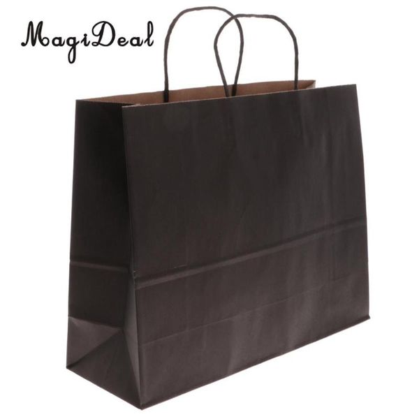 

gift wrap 10pcs kraft paper loot bags with handles carrier party l dark red