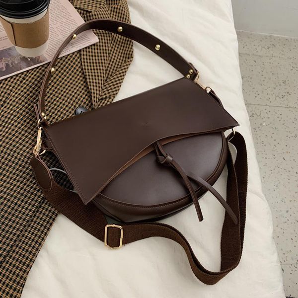 

shoulder bags brand designer pu leather women's bag retro handbag small saddle crossbody