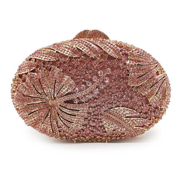 

luxury oval shape rhinestone ladies clutch bag fashion women evening party shoulder handbags female dinner banquet mini clutches