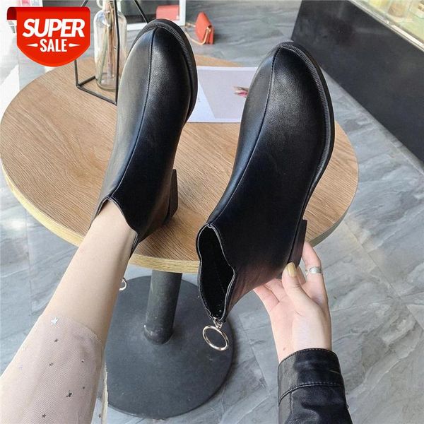 

cootelili women boots patent leather 3cm heel zip 2020 fashion boots for woman women shoes black basic botas plus size 40 #et2g