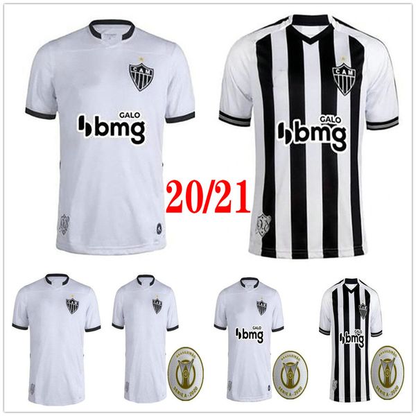 

2020 2021 atletico mineiro soccer jerseys #10 r.oliveira 9 v.chara custom 20 21 home away white black football shirt uniform, Black;yellow