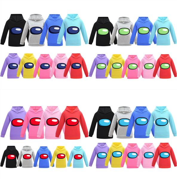 

game among us hoodies designer sweatshirts children pullover cartoon anime hooded sweater junior boy girl long sleeve clothing g10602, Black