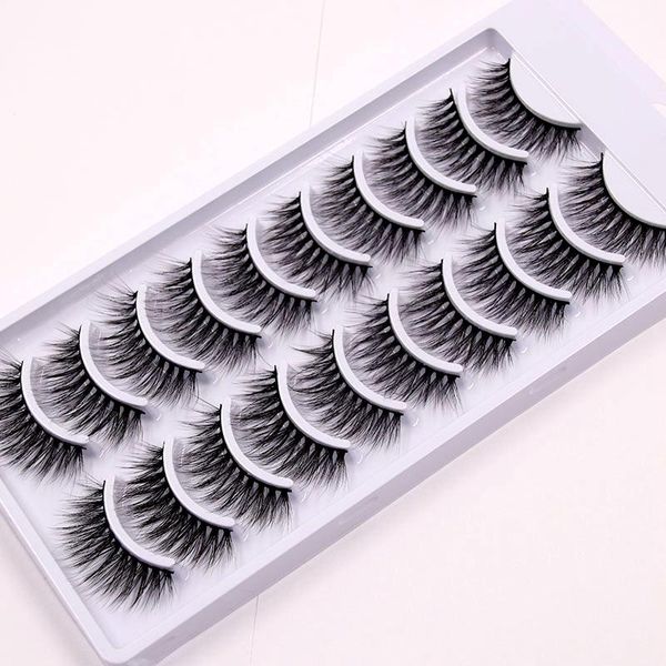

false eyelashes 10 pairs of 6d mink natural thick long hair small fluffy handmade silk