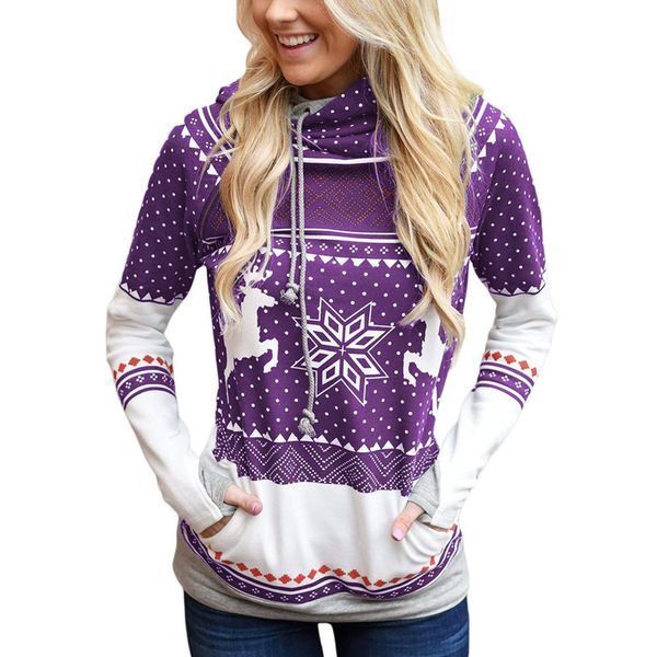 

women christmas hoodies teenager 2020fw hooded character pattern print womens trendy casual party sweatshirts sale