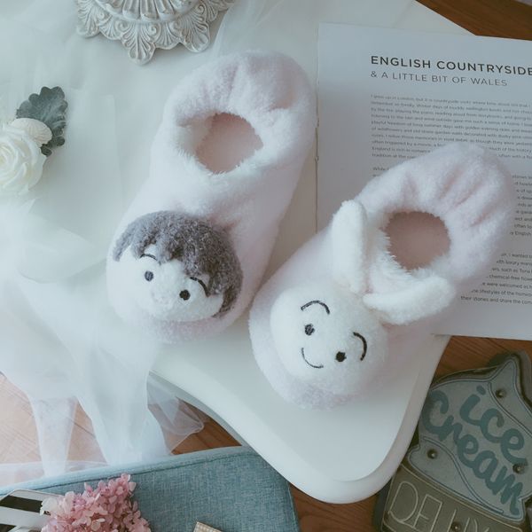 

ab style winter cute kids slippers comfortable baby warm cotton shoes girls house indoor animal plush women slippers x1020, Black