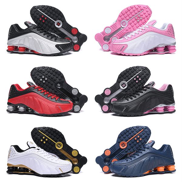 

2021 new arrival shox tl 301 og r4 cushion running shoes mens womens vibrant tones white pink blue orange trainers sports sneakers 36-46, White;red