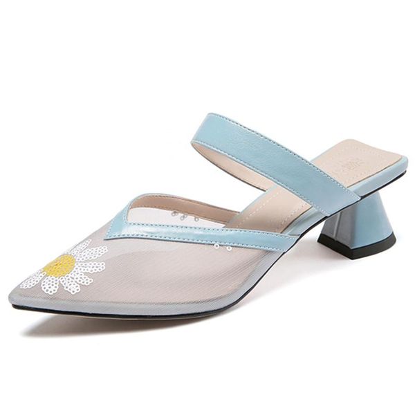 

slippers elegant poined toe for woman genuine leather med heels pumps summer quality wedding prom shoes, Black