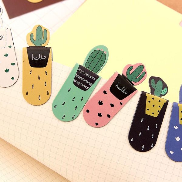 

3 pcs pack growing cactus magnetic multi function bookmark paper pencil clip book support book page holder school office supply h wmtomr