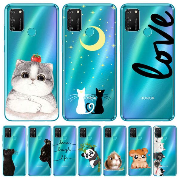 

mobile phone silicone soft cover, huawei honor 9a 9 to moa-lx9n 6.3 inch rear protective covervfe1