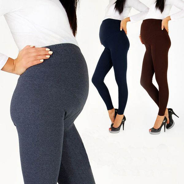 

adjustable big size leggings new maternity pant leggings pregnant women thin soft cotton pants high waist clothes lj201120, White