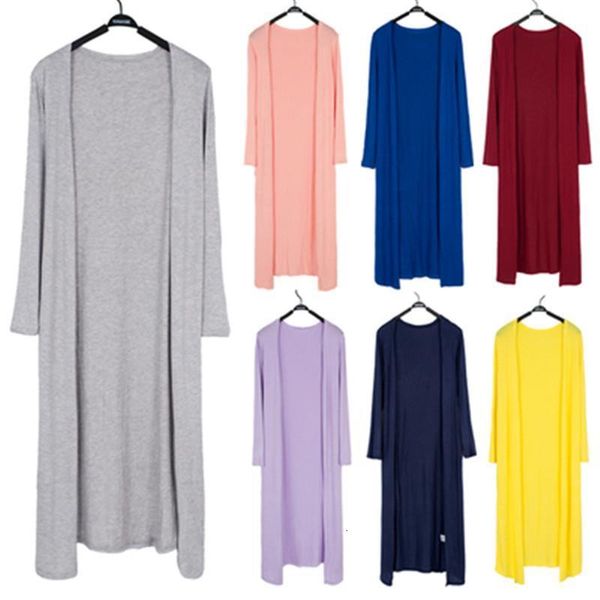 

womens casual long modal cotton soft comfortable strong mixed color loose thin cardigan female long sleeve coat outwear fashion, White;black