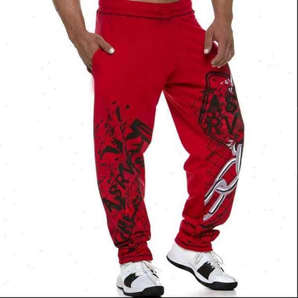 

hip hop streetwear loose sports casual pants mens pants personality printed joggers pants mens casual trousers, Black