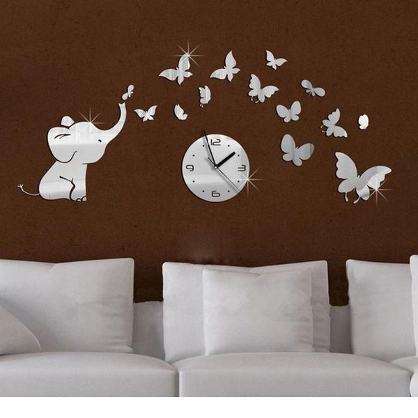 

fashion baby mirrored acrylic wall clock modern furniture design living room mirror stickers ba wmttmu