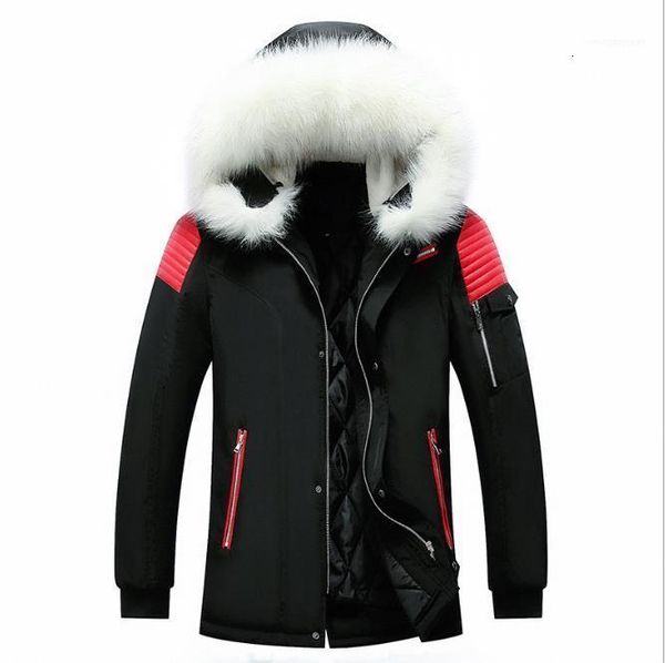 

mid long parkas coats plus size fashion thick warm casual male clothing 2020 mens designer down jacket winter, Black