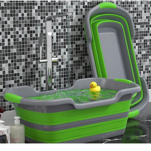 

folding baby bathtub pet bath tubs baby shower portable sile non-slip cat dog bath tubs newborn supplies bathroom ac jllmoj