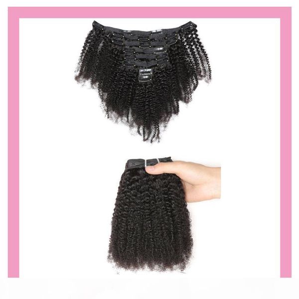 

indian afro kinky curly wholesale sample 8-22inch little curly 100% virgin human hair 120g clips in hair extensions, Black;brown