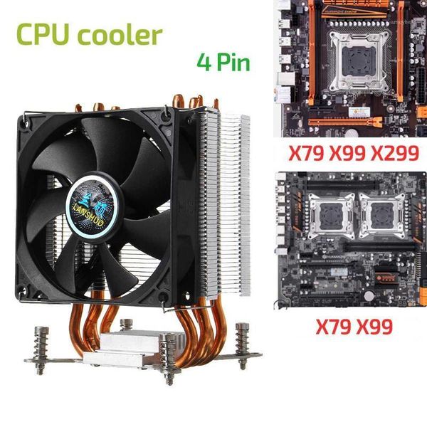

4 copper heatpipes cpu cooler cooling 9cm quiet fan radiator 4 pin cooling fan heatsink cooler for 2011 x79 x99 299 for gaming1