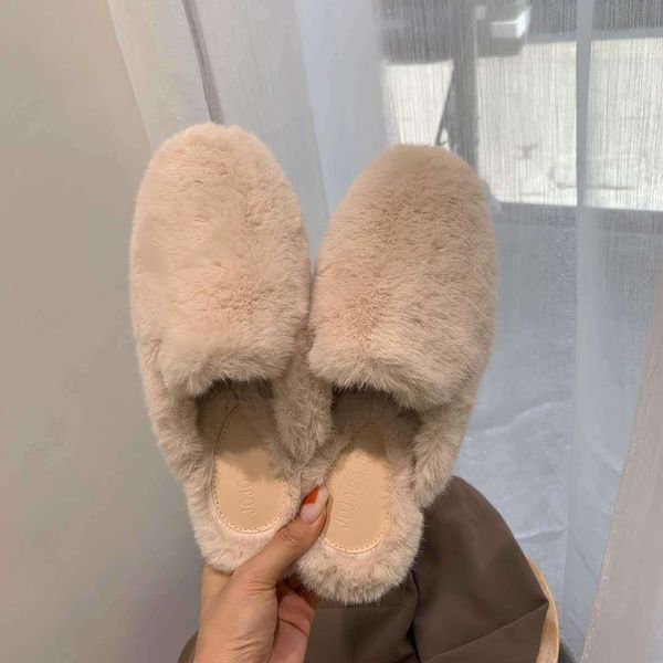 

yeinshaars natural sheepskin fur slippers fashion female winter slippers women warm indoor slippers soft wool lady home shoes y1125, Black