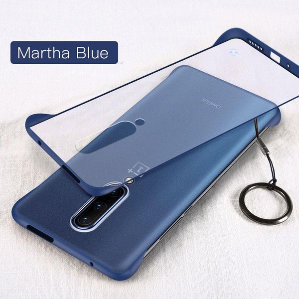 

ultra-thin frameless transparent matte pc phone case for oneplus 7 7pro 6 6t 5 5t with ring rope protection cover coque funda wmttoq