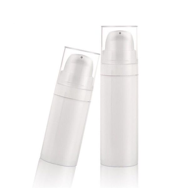 Hotting 5 ml, 10 ml, 15 ml, kleine weiße PP-Airless-Kunststoff-Presspumpe, Lotionsflasche, Airless-Kosmetik-Serumflasche, Probe-Kosmetik-Gesichtscreme-Pumpflasche, versandkostenfrei