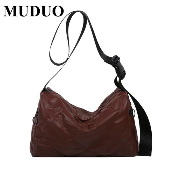 

cross body muduo black quilted retro large-capacity bag women's style fashion all-match simple shoulder tote
