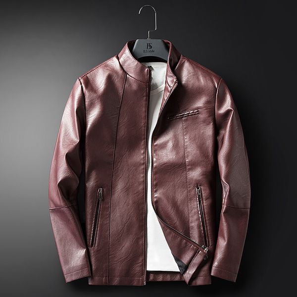 

2021 jacket new synthetic leather jackets from men solid skin weak coat mens fashion coats arrive jwlj, Black