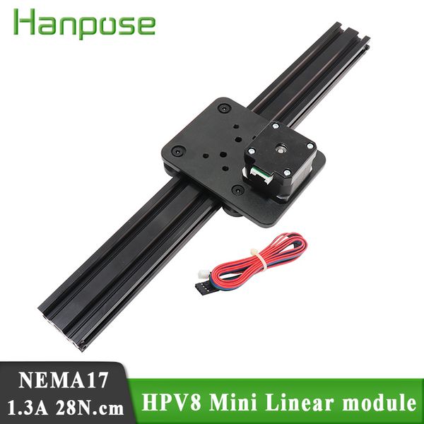 

new hpv8 openbuilds mini solid v slot belt linear module and pinion linear actuator nema17 stepper motor 17hs3401 28n.cm 1.3a