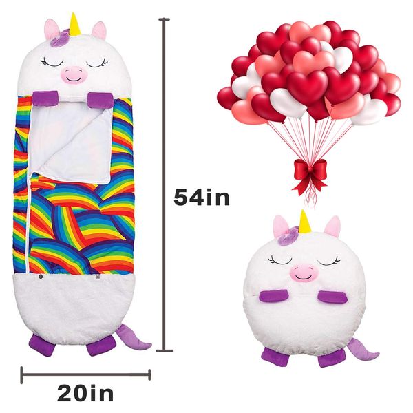 

children's sleeping bag unicorn cartoon happy warm baby sleeping bag soft and comfortable easy to carry sleeping bag pillow children