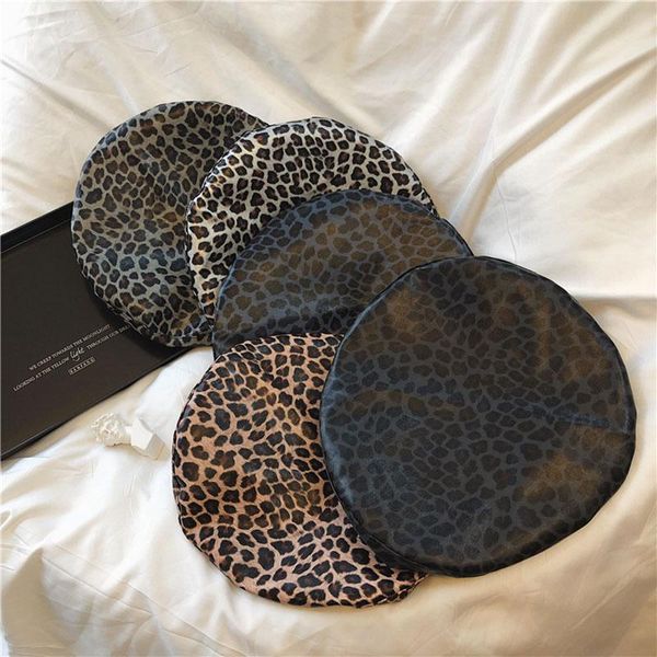 

berets fashion french leopard beret femme 2021 autumn print cap smooth pu leather hat women boinas para mujer, Blue;gray