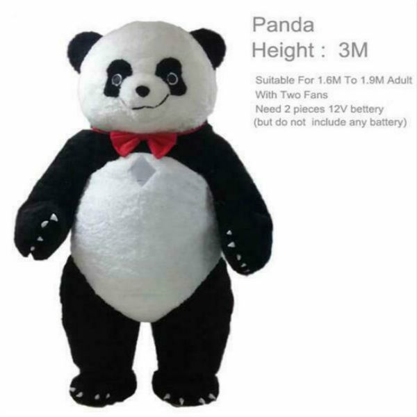 Maskot Kostümleri Yeni Şişme Panda Ayı Maskot Kostüm Sevimli Fursuits Parti Oyunu Elbise Kıyafetleri Giyim Reklam Karnaval Noel Paskalya