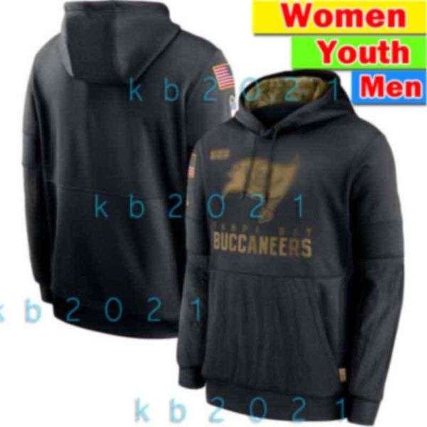 

tampa bay buccaneers men woemn youth sweatshirt 2020 salute to service sideline performance pullover football hoodie black, Black;red