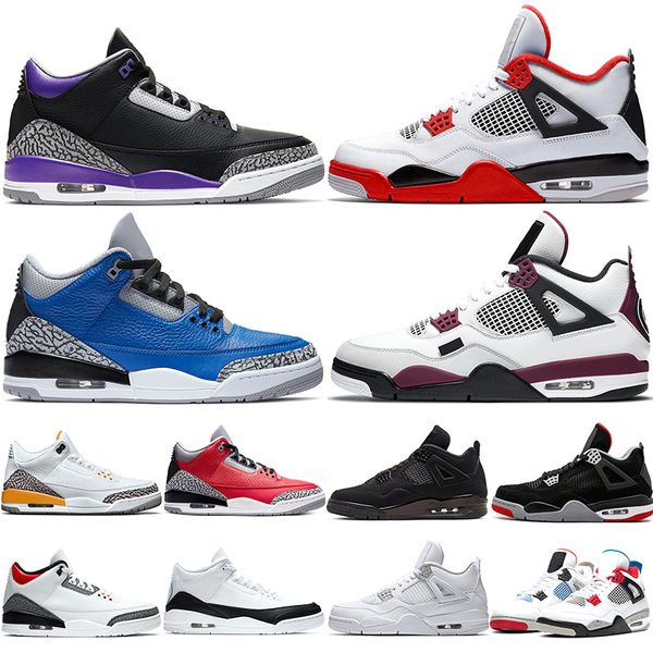 

men women discount basketball shoes jumpman cool grey red cement 4s green metallic og fire red 2020 mens trainers sneakers size 36-47, White;red