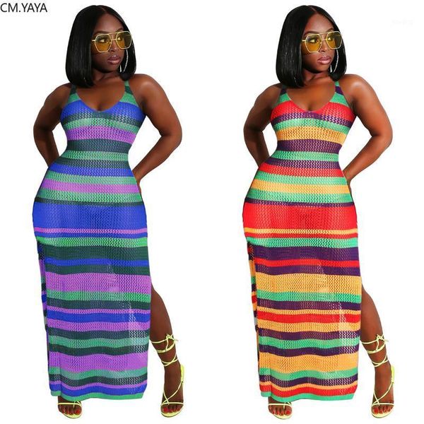 

2020 women summer long maxi dress striped beach bohemian holiday bandage party night casual street dresses vestidos gl0421, Black;gray