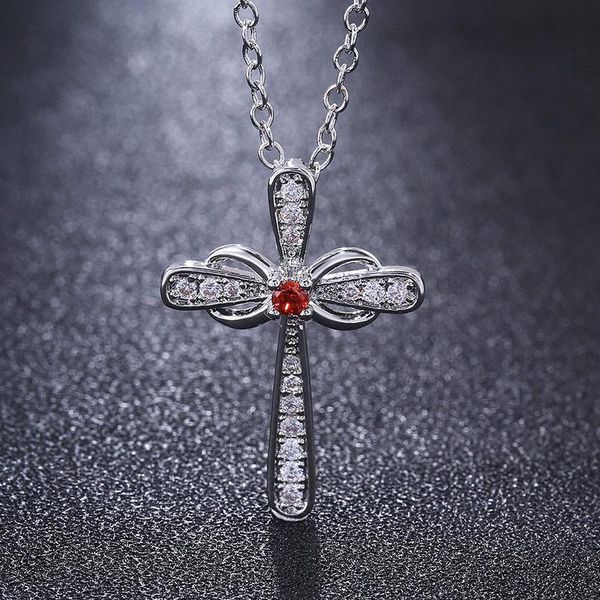 

huitan cross with figure 8 shape fashion pendent female necklace jewelry party/daily simple women necklace gifts, Silver