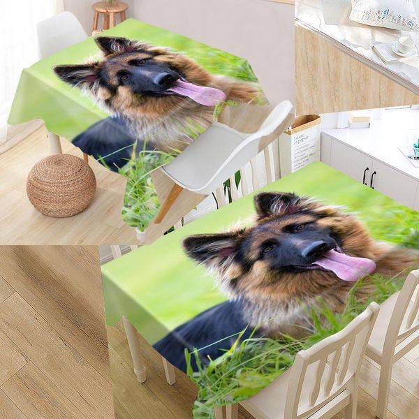 

table cloth german shepherd dog custom oxford fabric rectangular waterproof oilproof cover family party tablecloth
