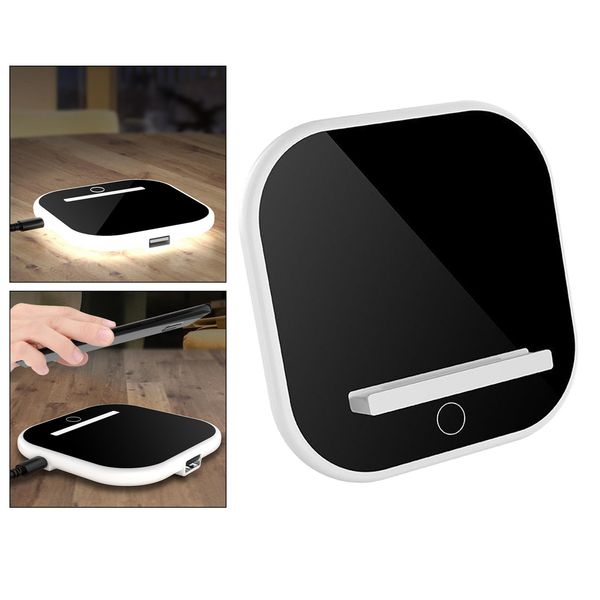 

10w qi wireless charger dock station stand induction night table lamp light for 11 8